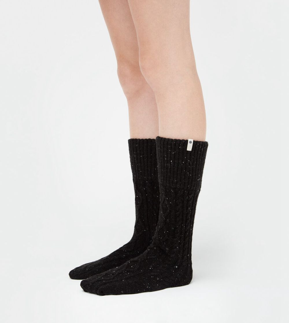 Ugg Sock Womens - Ugg Sienna Rain Black - 697YGTIVU